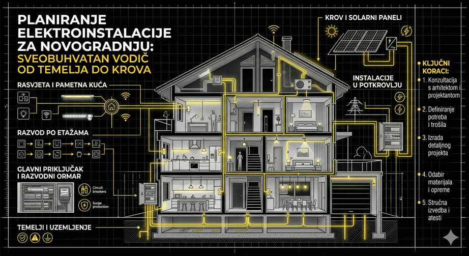 Planiranje elektroinstalacije za novogradnju: Sveobuhvatan vodič od temelja do krova