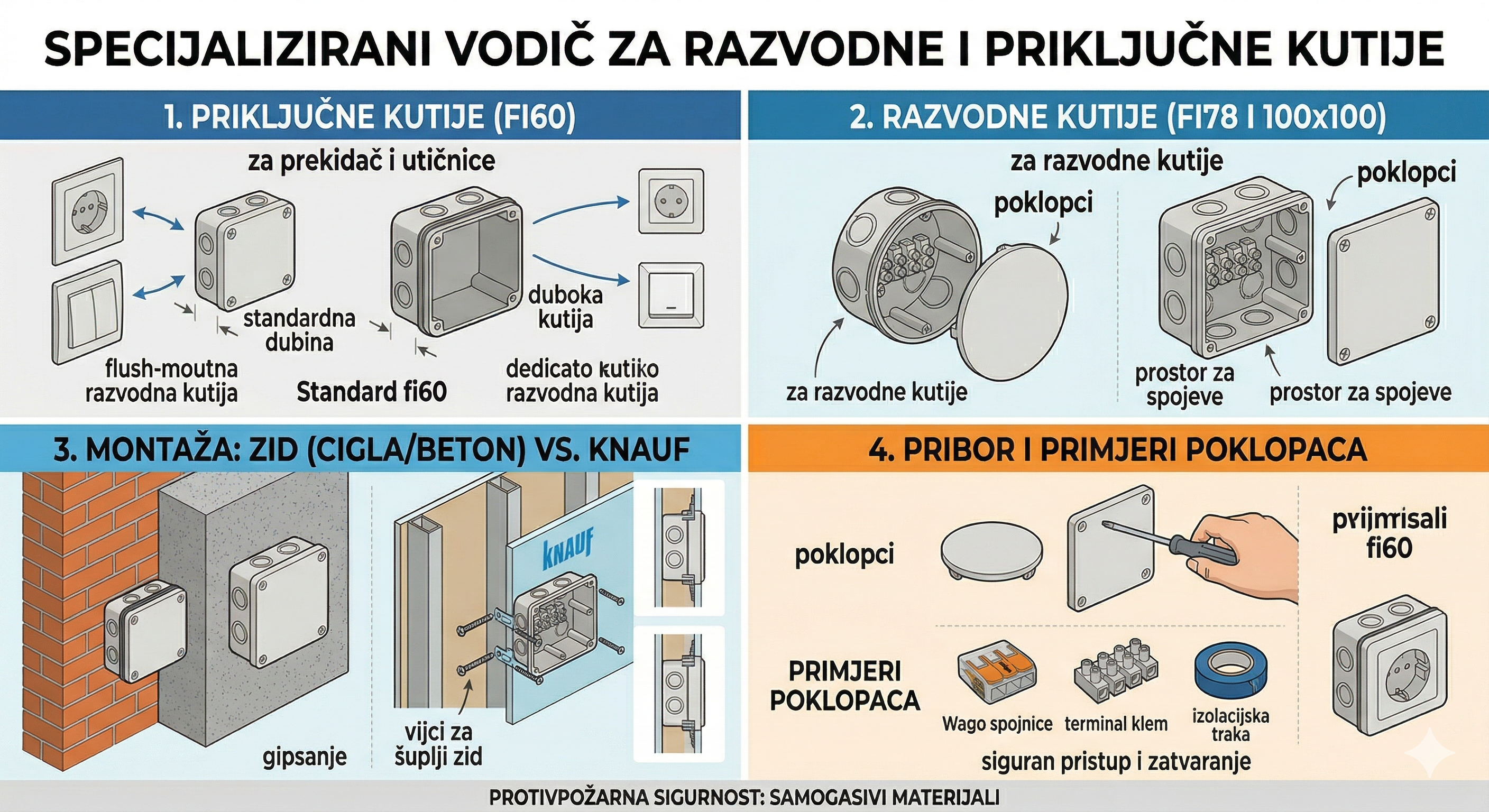 Podjela prema načinu montaže: Podžbukna vs. Nadžbukna