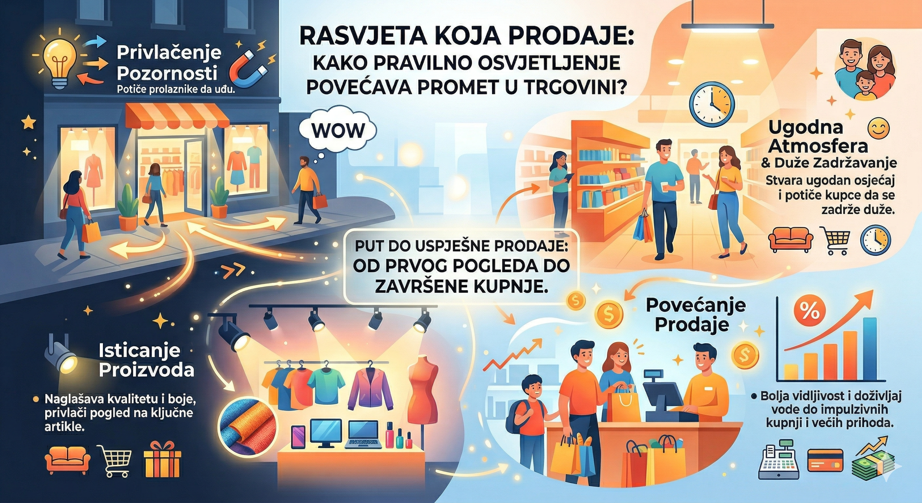Rasvjeta koja prodaje: Kako pravilno osvjetljenje povećava promet u trgovini?