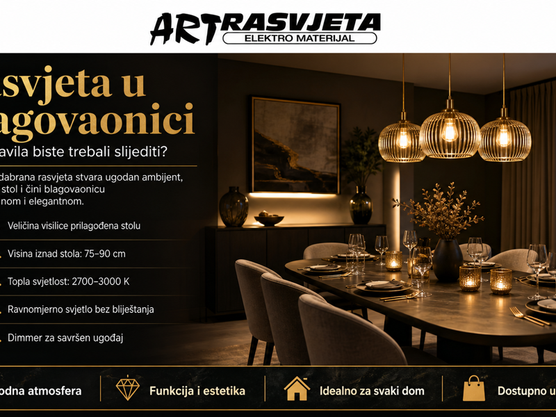 Rasvjeta u blagovaonici: koja pravila biste trebali slijediti?