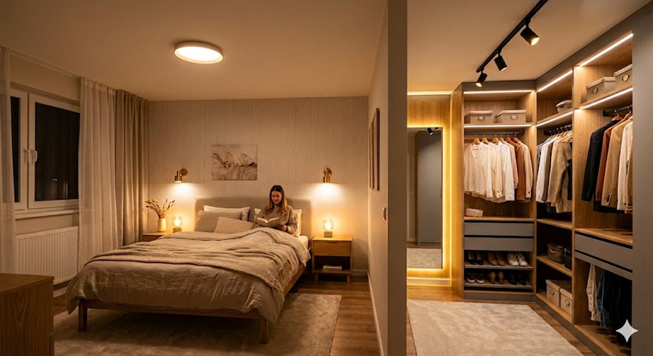 Rasvjeta za spavaću sobu i garderobu: Kako stvoriti oazu mira i funkcionalnosti