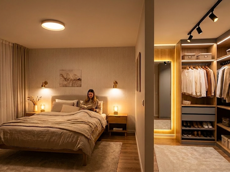 Rasvjeta za spavaću sobu i garderobu: Kako stvoriti oazu mira i funkcionalnosti