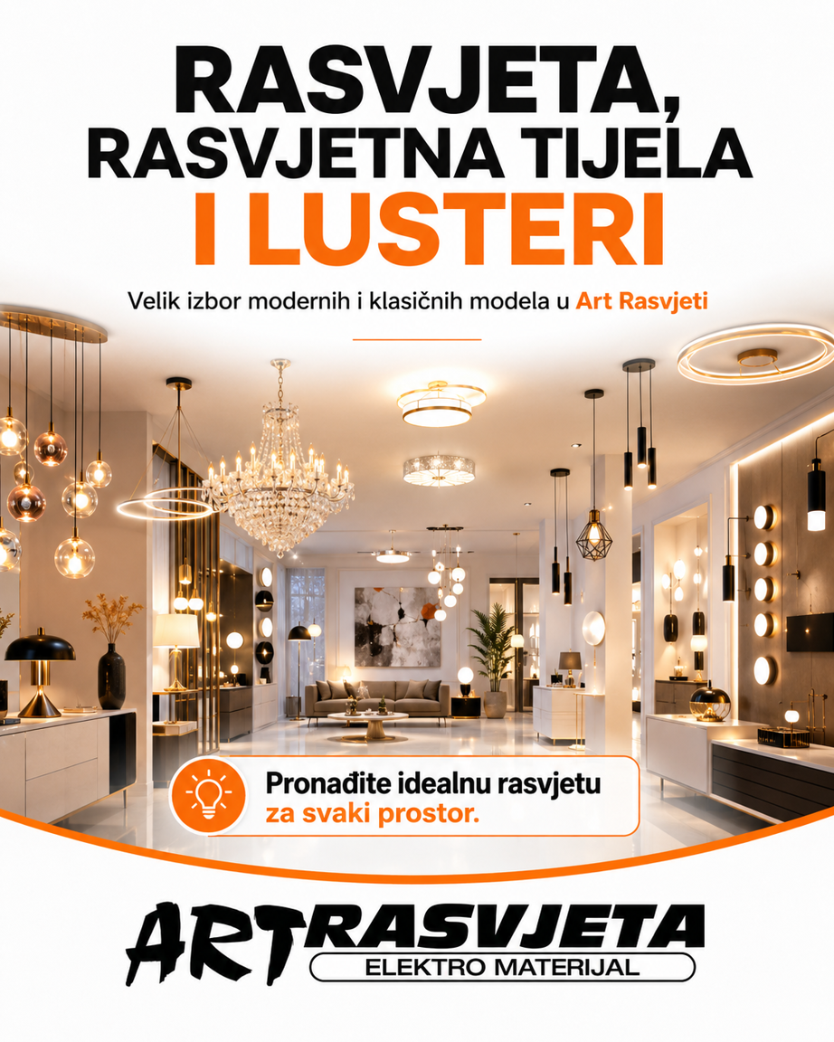 Rasvjeta,rasvjetna tijela i lusteri u Art-rasvjeti