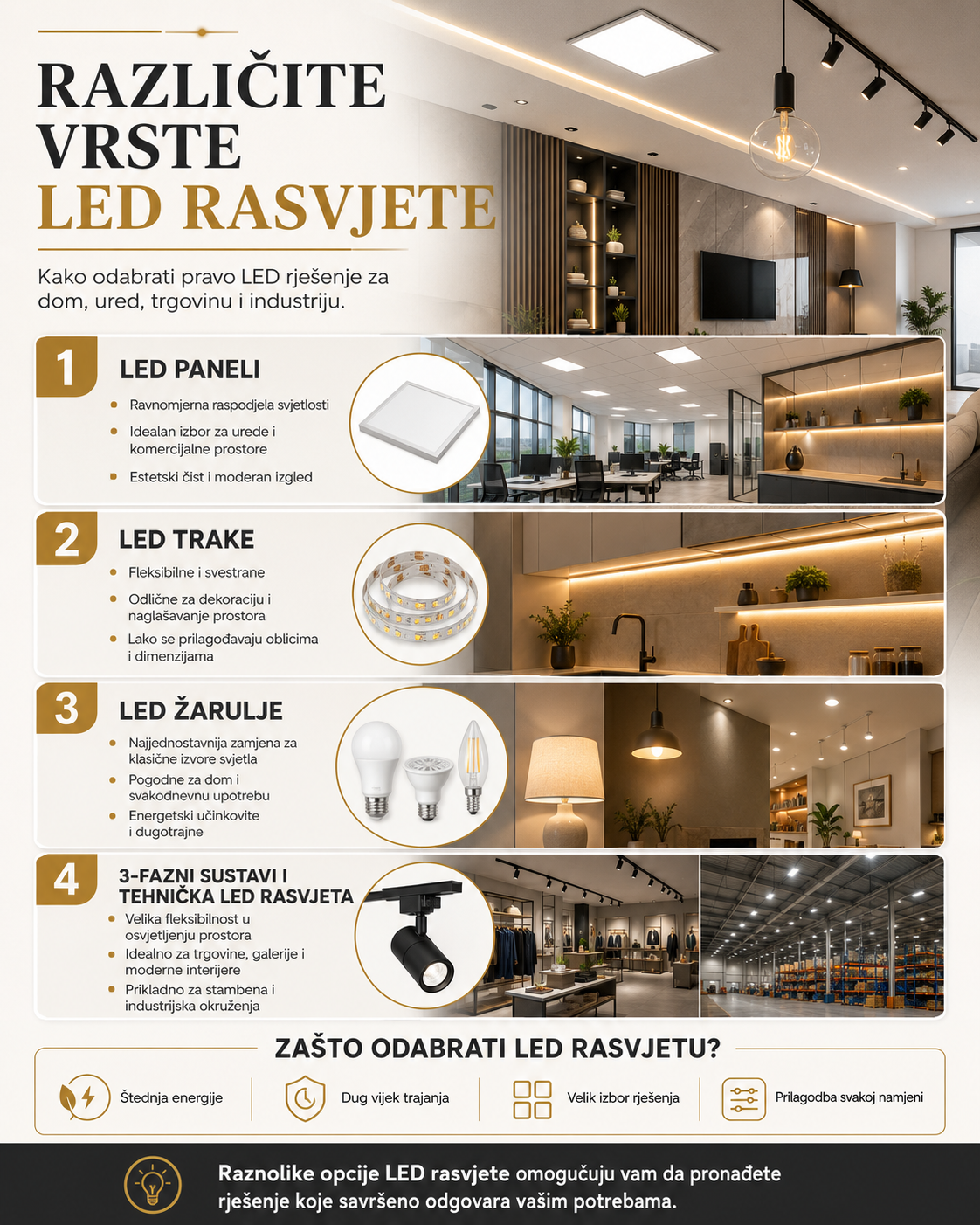 Različite Vrste LED Rasvjete