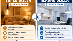 Razlika između toplo bijele i hladno bijele svjetlosti