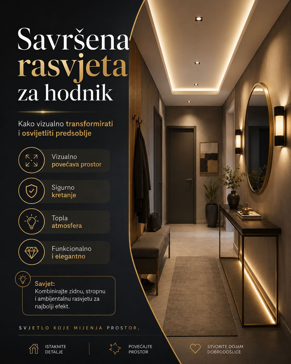 Savršena rasvjeta za hodnik