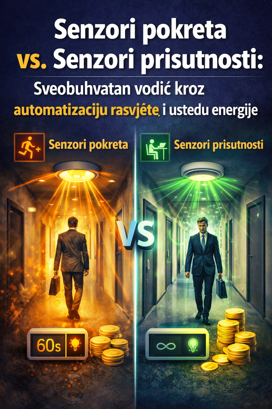 Senzori pokreta vs. Senzori prisutnosti: Sveobuhvatan vodič kroz automatizaciju rasvjete i uštedu en