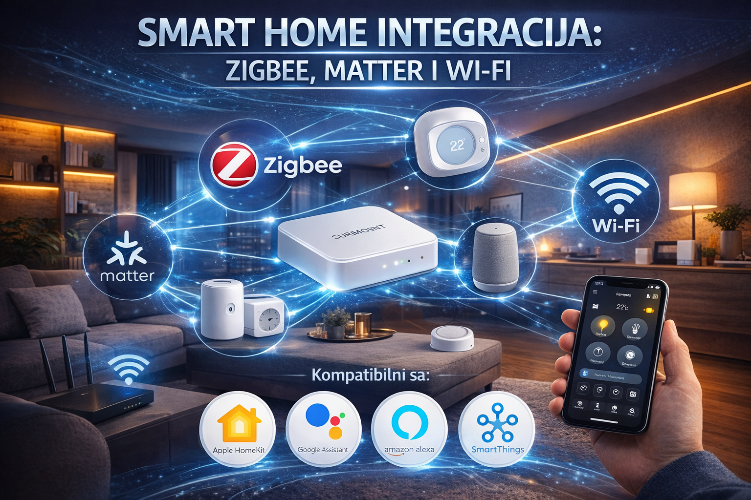 Smart Home Integracija: Zigbee, Matter i Wi-Fi