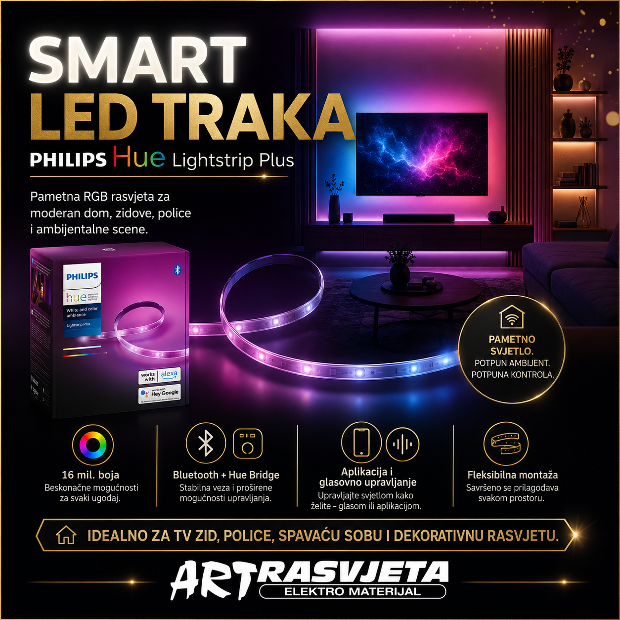 Smart LED traka PHILIPS Hue Lightstrip Plus