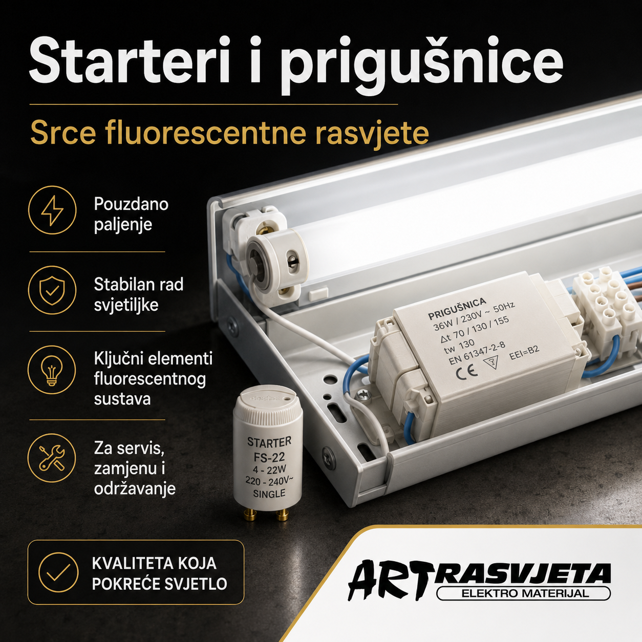 Starteri i prigušnice: Srce fluorescentne rasvjete