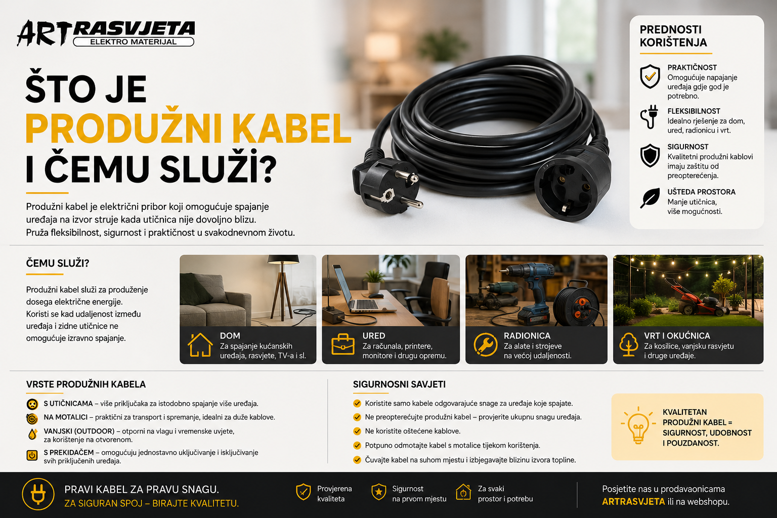 Što je produžni kabel i čemu služi?