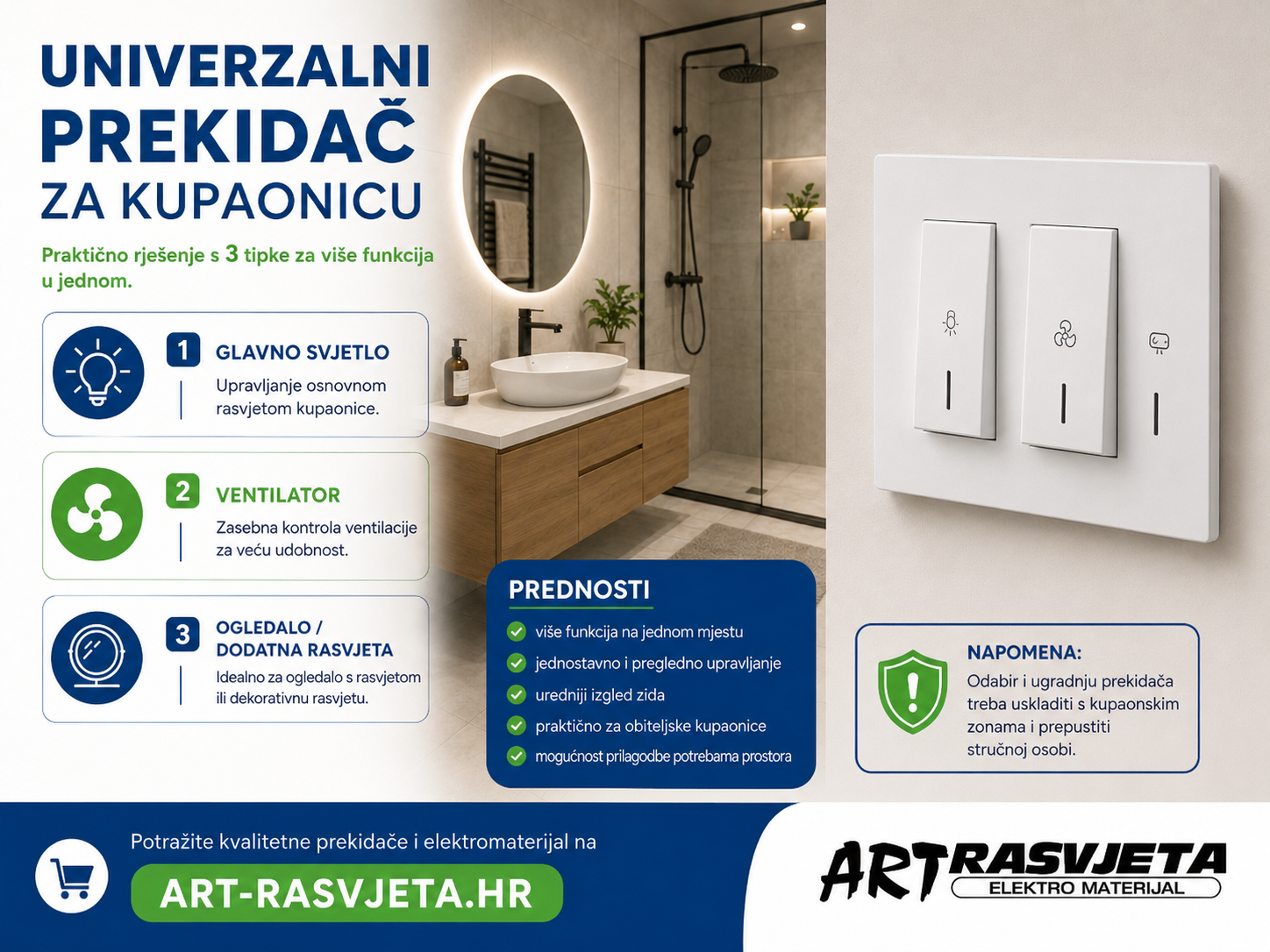 Što sve nudi univerzalni prekidač za kupaonicu?