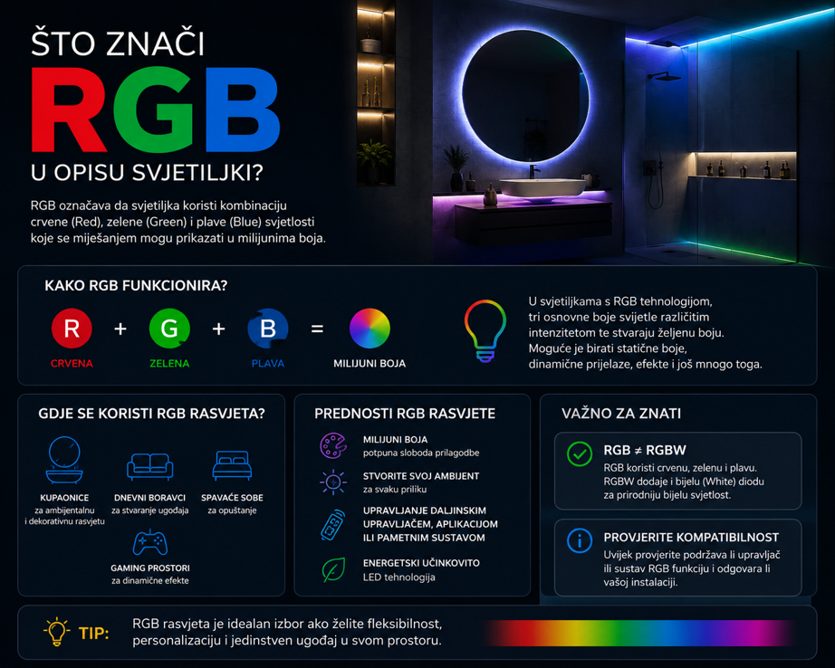 Što znači RGB u opisu svjetiljki? Razumijevanje boja i njihove primjene