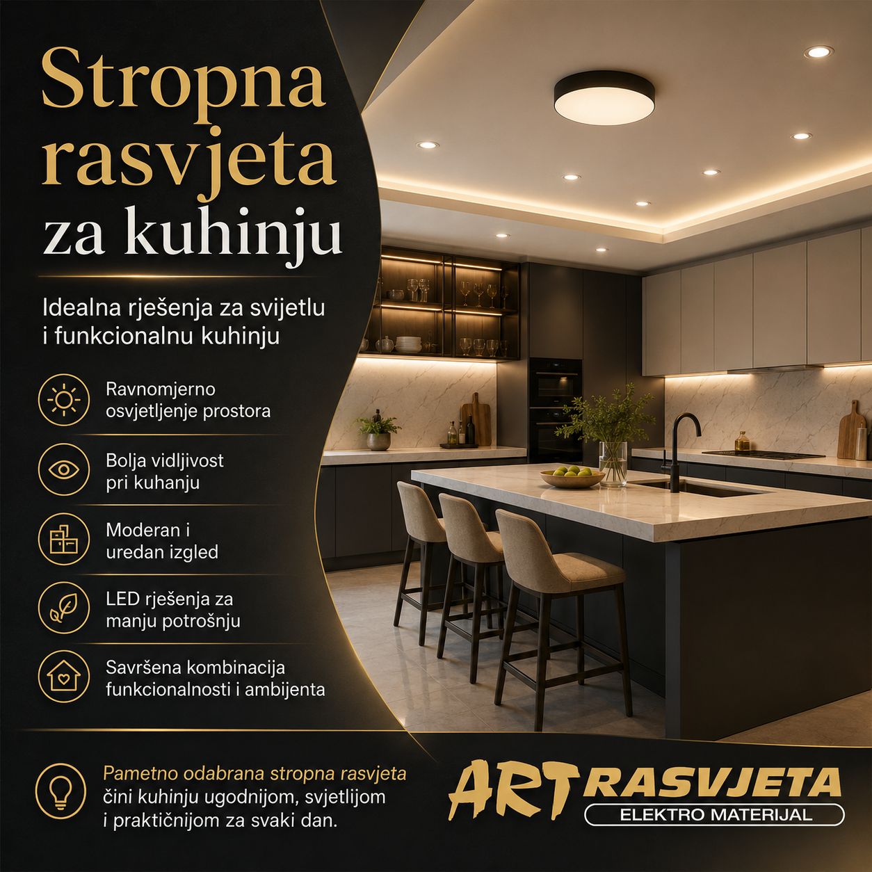 Stropna rasvjeta za kuhinju: Idealna rješenja za svijetlu i funkcionalnu kuhinju