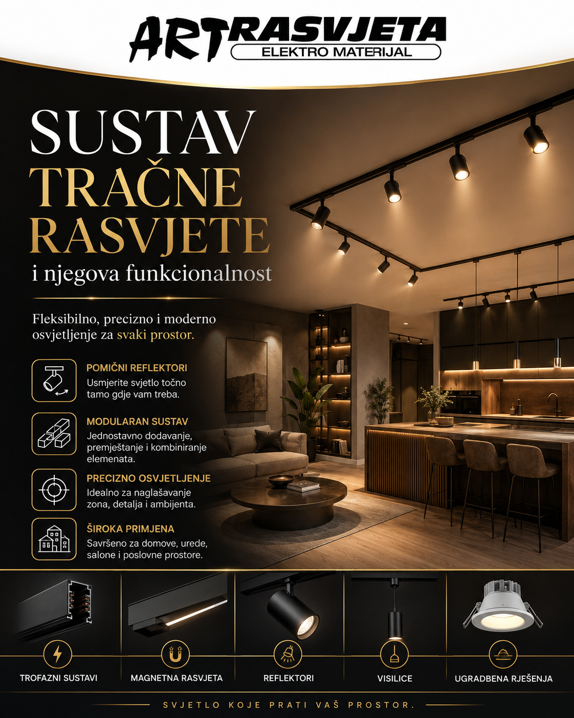Sustav tračne rasvjete i njegova funkcionalnost