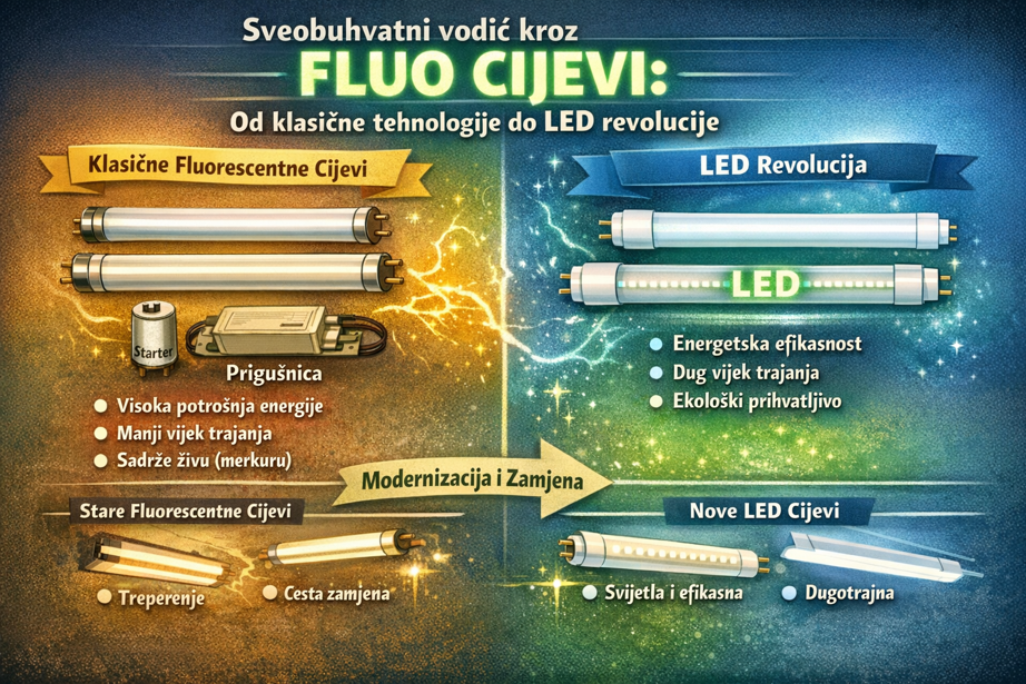 Sveobuhvatni vodič kroz fluo cijevi: Od klasične tehnologije do LED revolucije