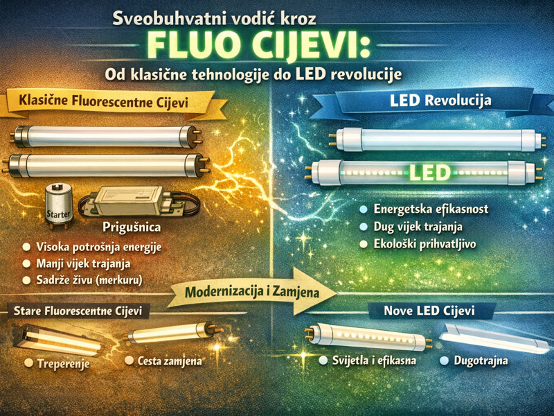 Sveobuhvatni vodič kroz fluo cijevi: Od klasične tehnologije do LED revolucije