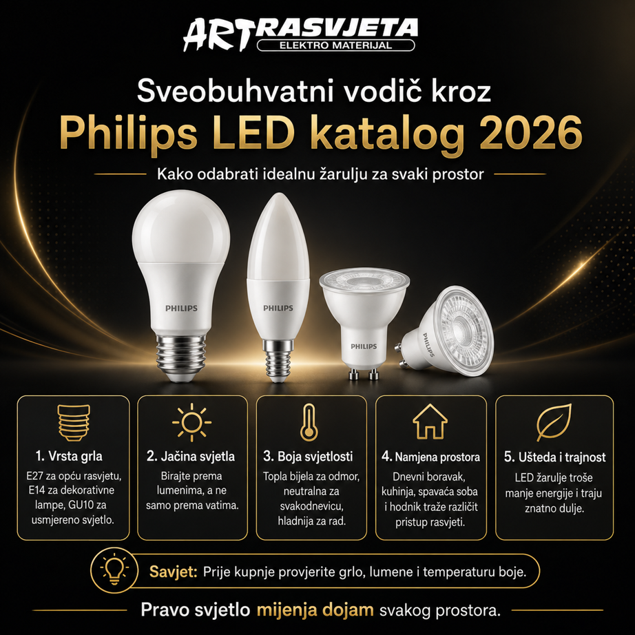 Sveobuhvatni vodič kroz Philips LED katalog 2026: Kako odabrati idealnu žarulju za svaki prostor