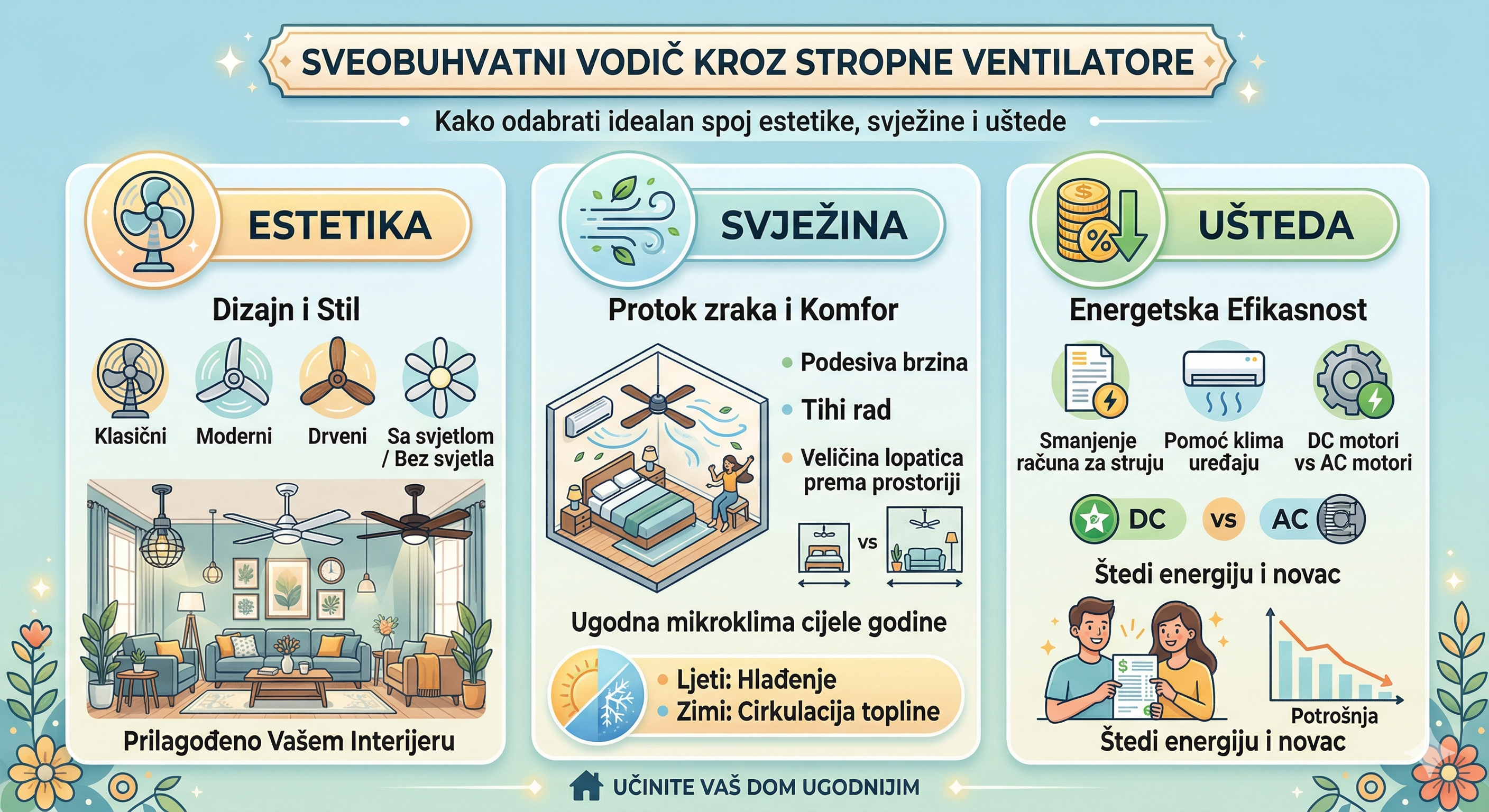 Sveobuhvatni vodič kroz stropne ventilatore