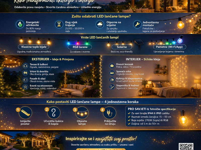 Sveobuhvatni vodič za LED lančane lampe: Kako transformirati eksterijer i interijer