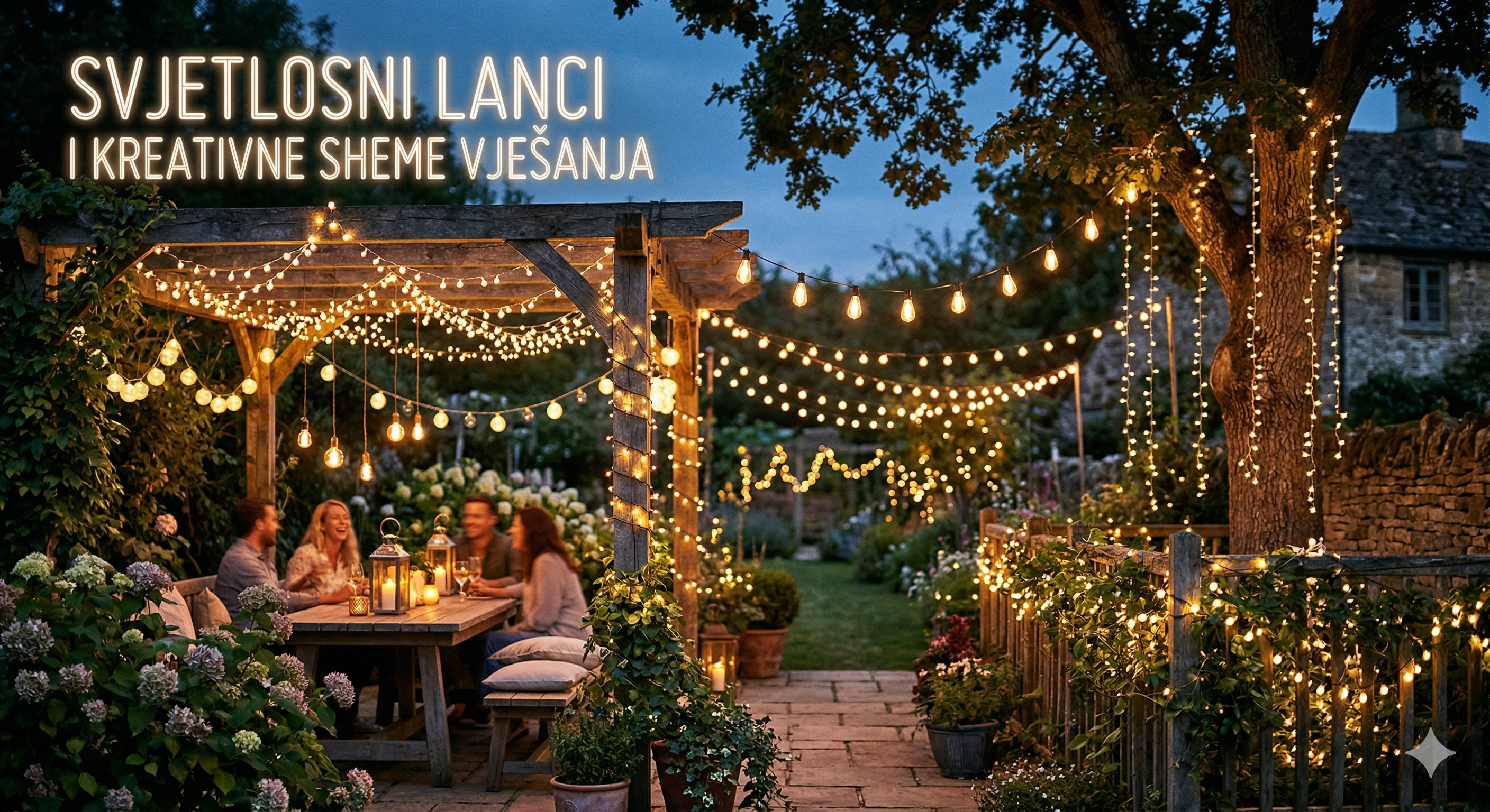 Svjetlosni lancI i kreativne sheme vješanja 