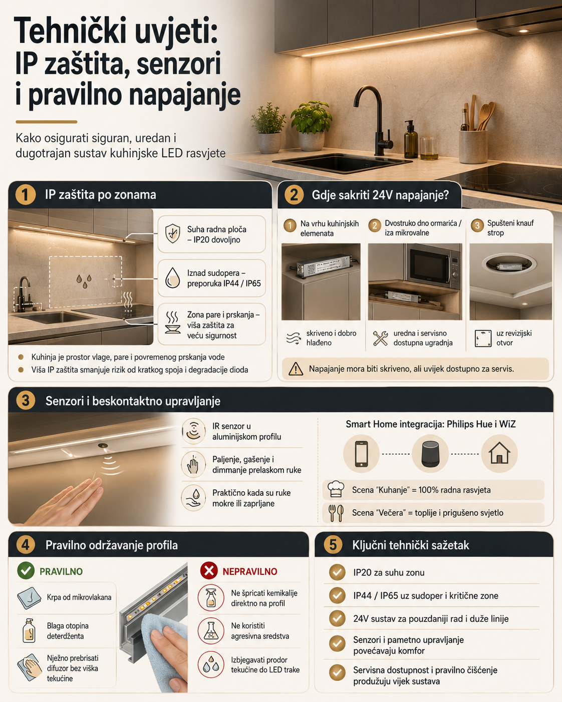 Tehnički uvjeti: IP zaštita, senzori i pravilno napajanje