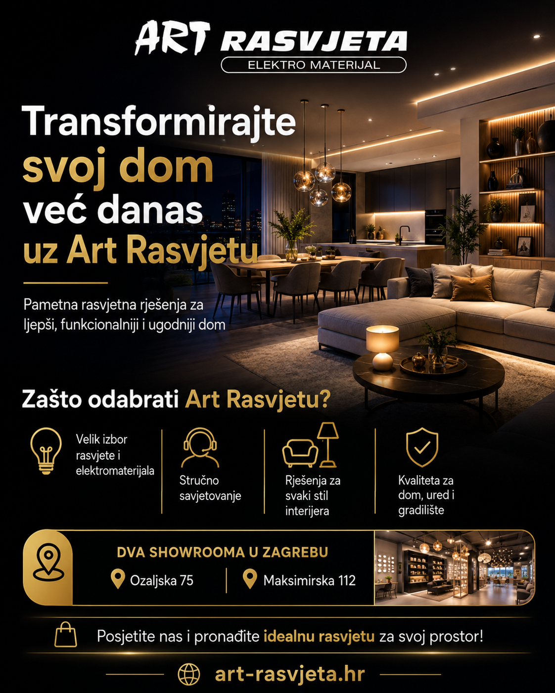 Transformirajte svoj dom već danas uz Art Rasvjetu