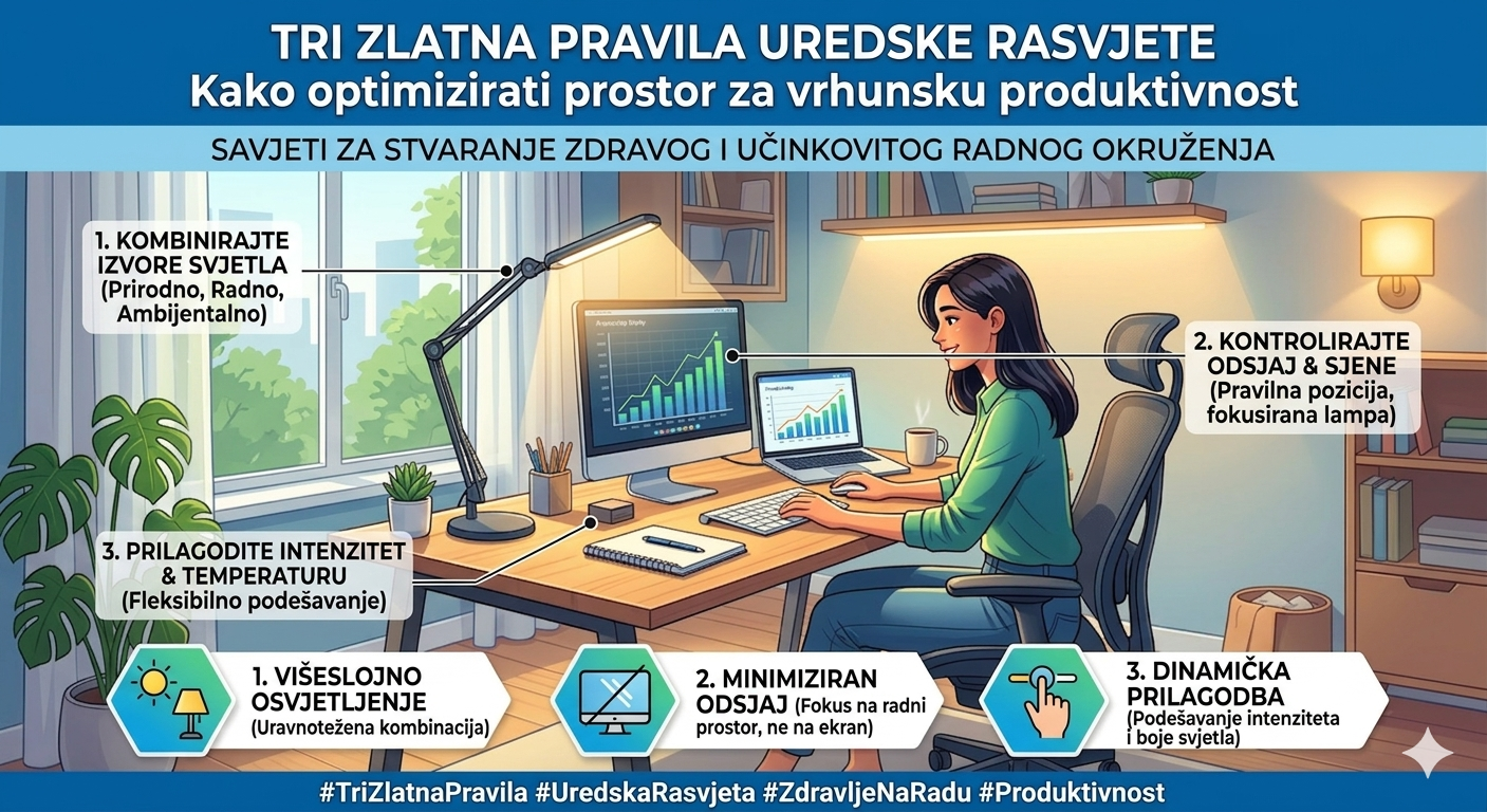 Tri zlatna pravila uredske rasvjete