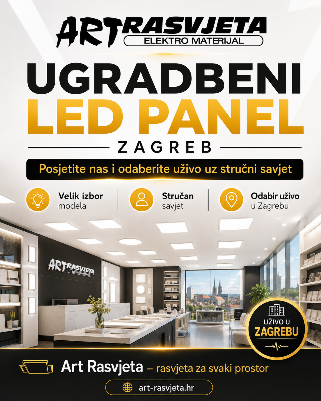 Ugradbeni led panel Zagreb: Posjetite nas i odaberite uživo uz stručni savjet