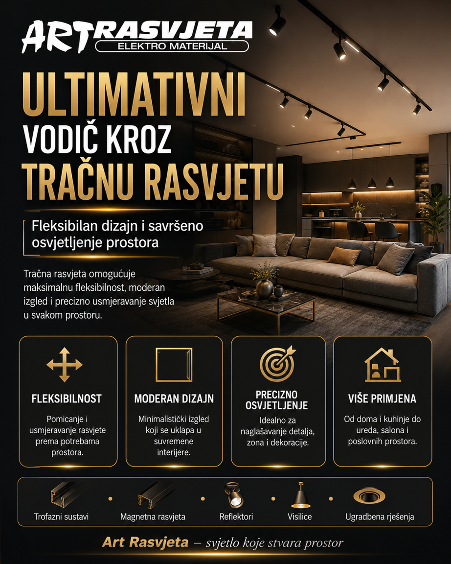 Ultimativni vodič kroz tračnu rasvjetu: Fleksibilan dizajn i savršeno osvjetljenje prostora