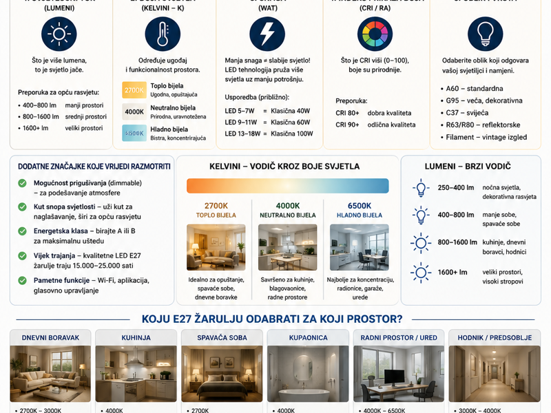Ultimativni vodič za E27 žarulje: Kako odabrati idealno svjetlo za svaki prostor