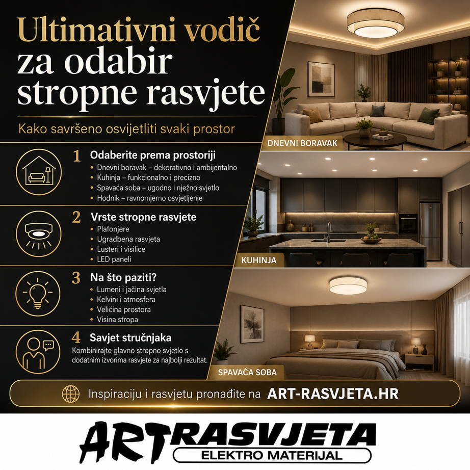 Ultimativni vodič za odabir stropne rasvjete: Kako savršeno osvijetliti svaki prostor
