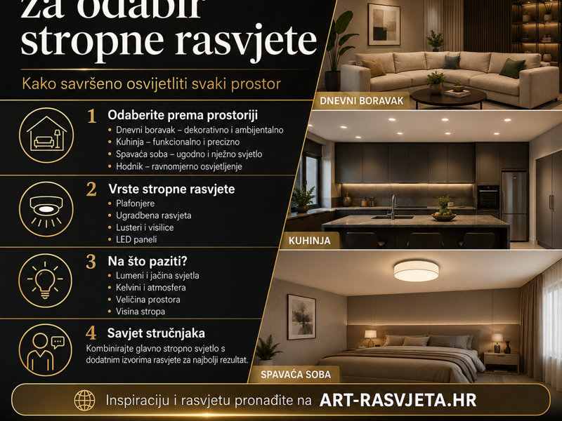 Ultimativni vodič za odabir stropne rasvjete: Kako savršeno osvijetliti svaki prostor