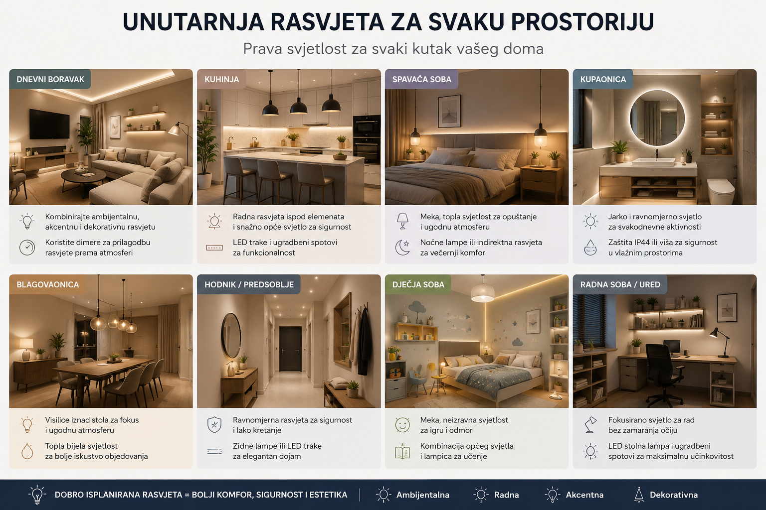 Unutarnja rasvjeta – Kako odabrati idealan sustav za vaš prostor 