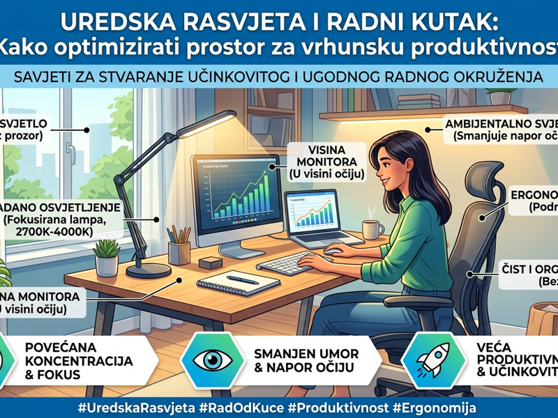 Uredska rasvjeta i radni kutak: Kako optimizirati prostor za vrhunsku produktivnost