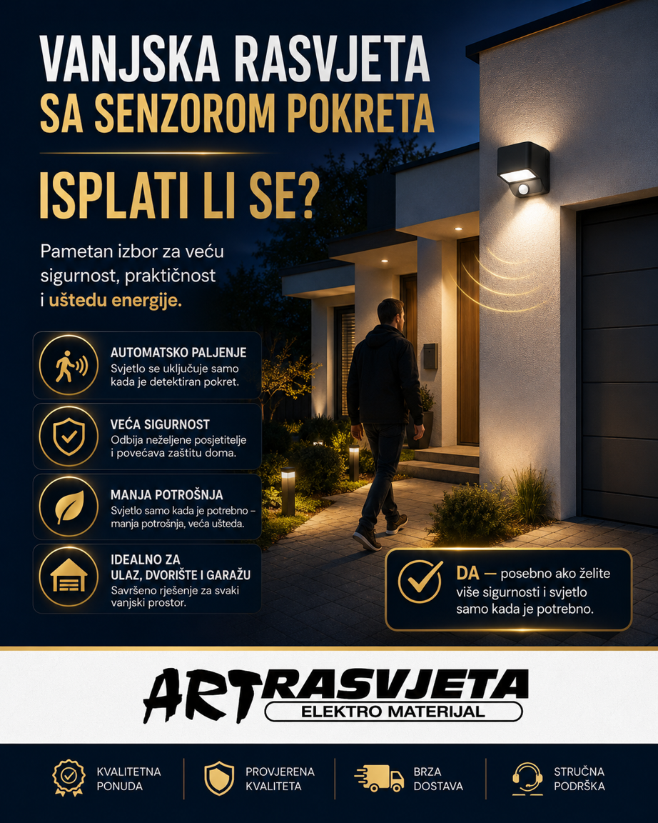 Vanjska rasvjeta sa senzorom pokreta – isplati li se?