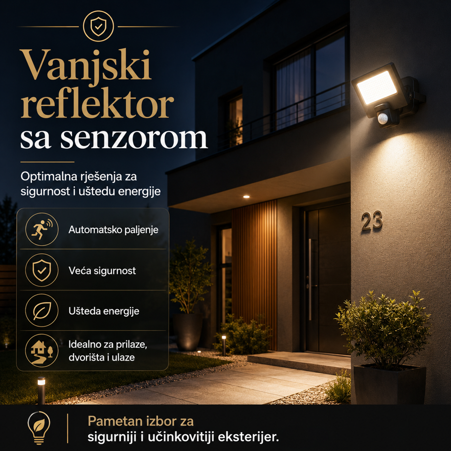 Vanjski reflektor sa senzorom: Optimalna rješenja za sigurnost i uštedu energije