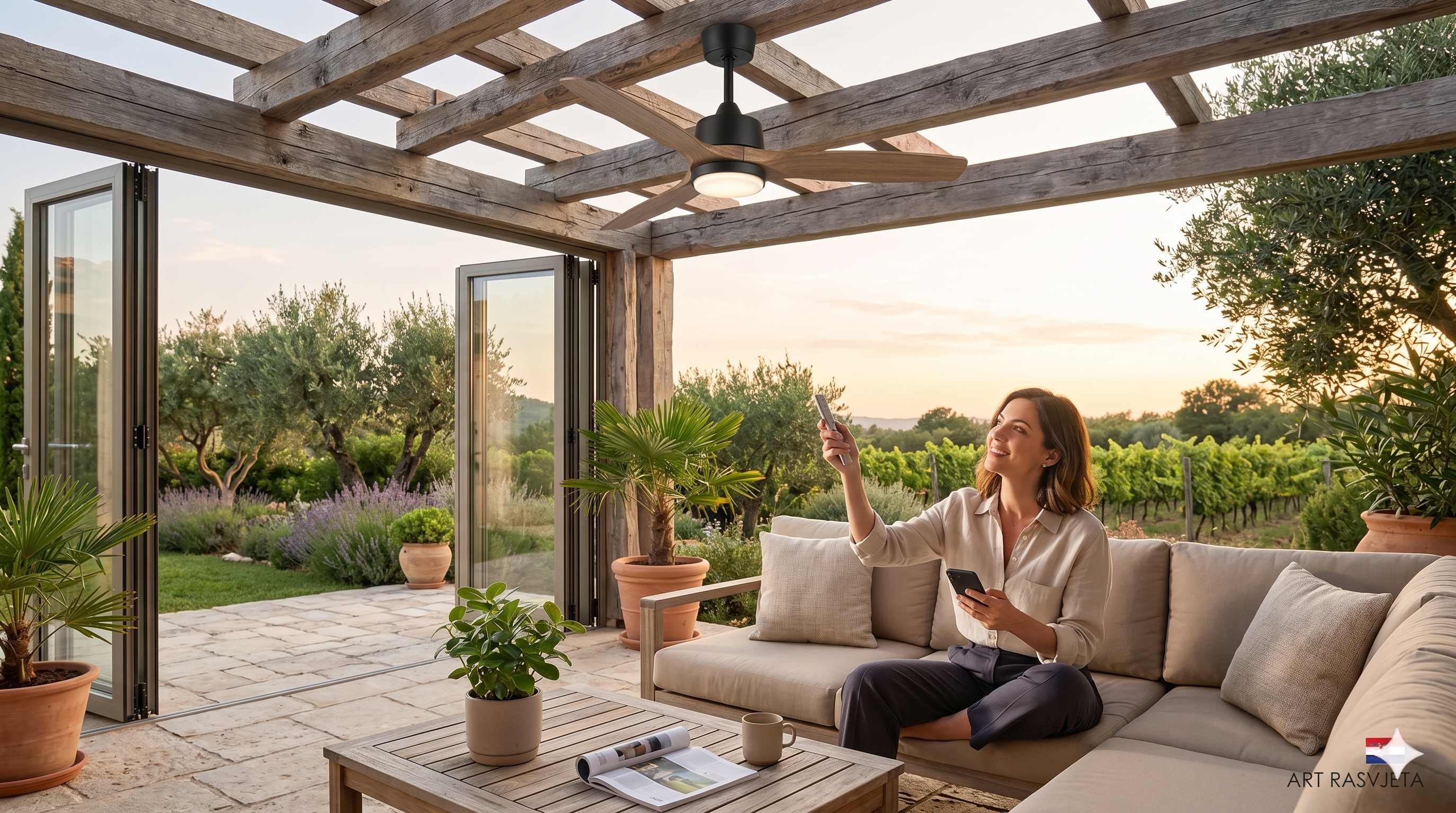 Vanjski stropni ventilatori za terase i sjenice (IP zaštita)