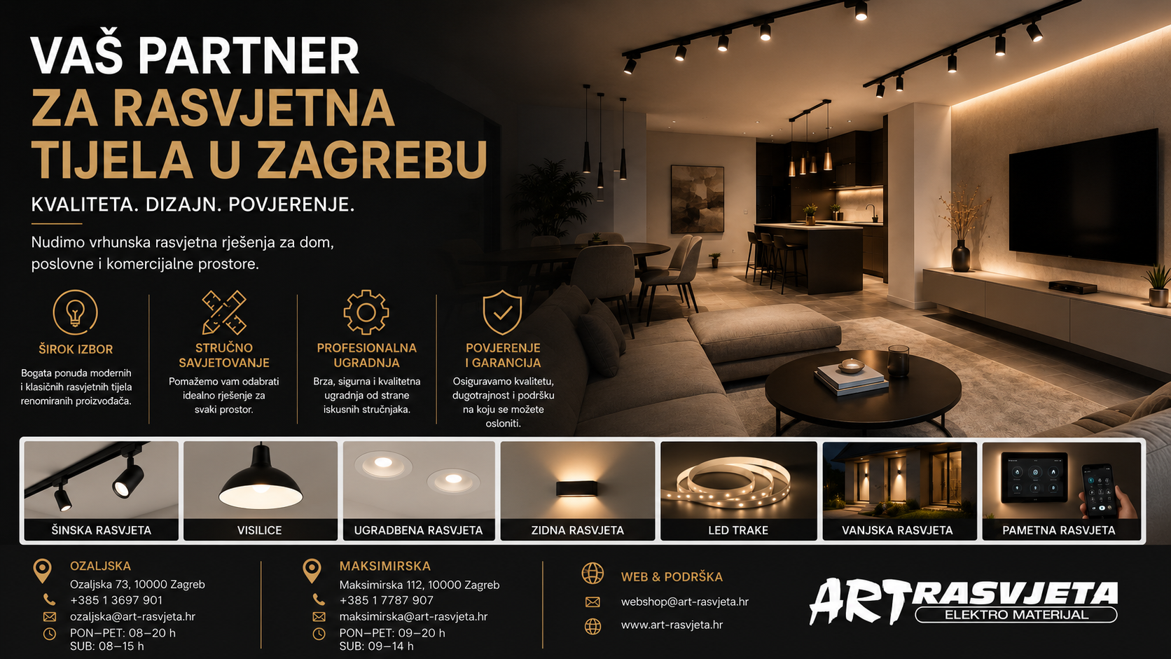 Vaš partner za rasvjetna tijela u Zagrebu