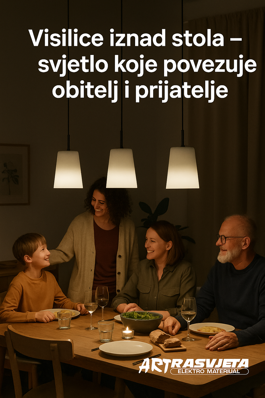 Visilice iznad stola – svjetlo koje povezuje obitelj i prijatelje