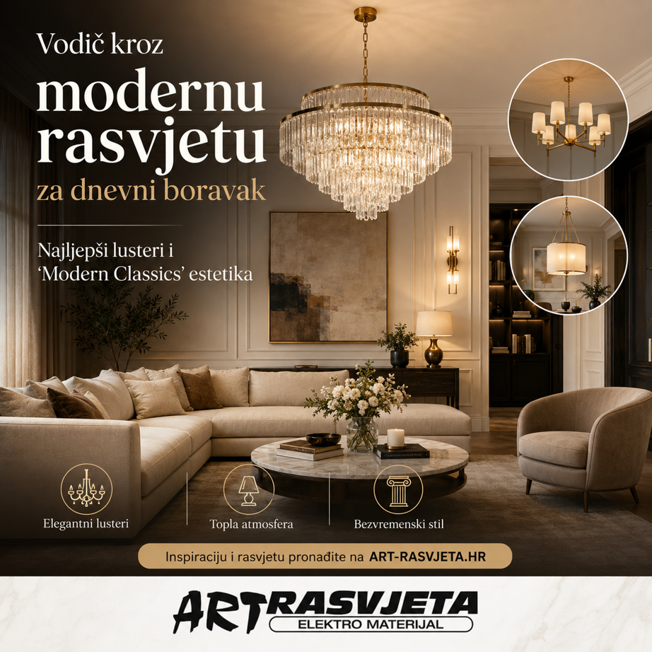 Vodič kroz modernu rasvjetu za dnevni boravak: Najljepši lusteri i "Modern Classics" estetika