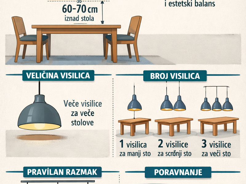 Vodič za idealnu montažu visilica iznad stola