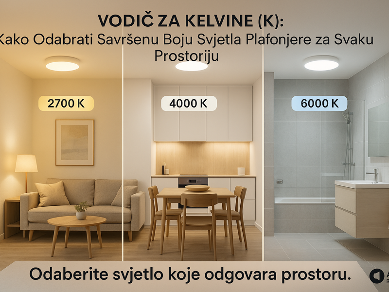 Vodič za Kelvine (K): Kako Odabrati Savršenu Boju Svjetla Plafonjere za Svaku Prostoriju