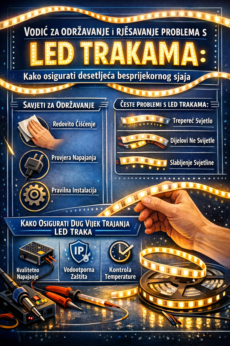 Vodič za održavanje i rješavanje problema s LED trakama: Kako osiguraliti desetljeća besprijekornog