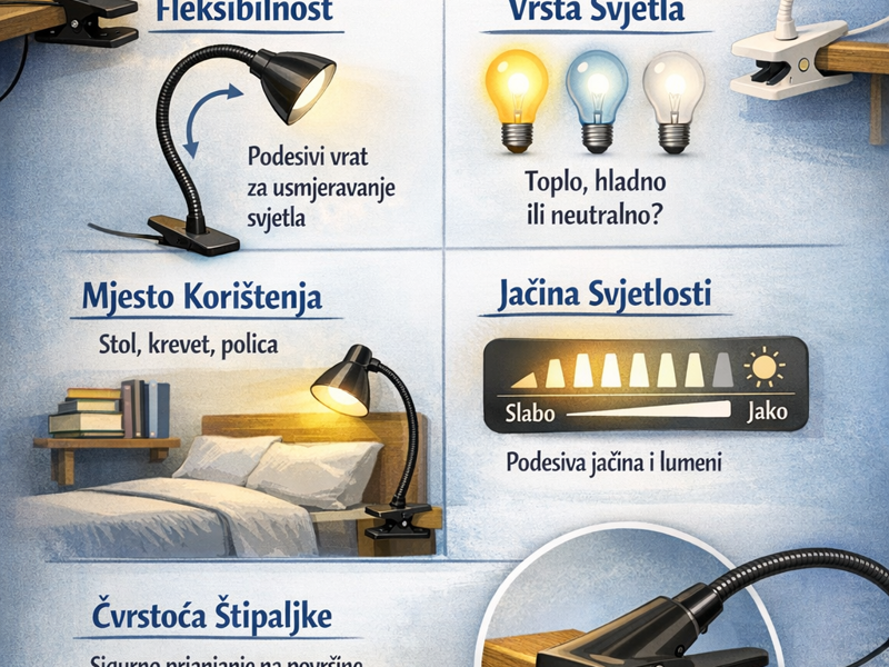 Vodič za savršenu rasvjetu: Kako odabrati lampu sa štipaljkom?