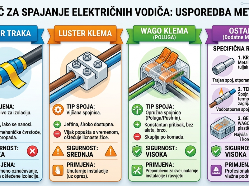 WAGO, Luster Klema ili Izolir Traka: Kako Sigurno Spojiti Električne Vodiče?