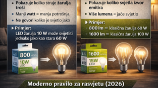 Watt vs. Lumen: Kompletan vodič za odabir moderne rasvjete (2026)