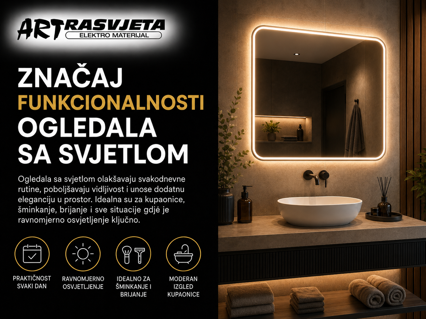 Značaj funkcionalnosti ogledala sa svjetlom