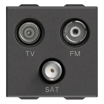 VIMAR NEVE UP PRIKLJUČ.TV-FM-SAT 3 IZLAZA 2MJ TV/SAT KARBON