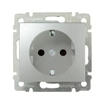 770120 UTIČNICA 2P+E/16A/250V VALENA SIVA